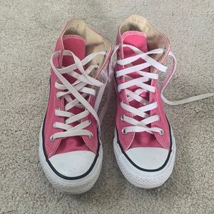 Pink high top converse